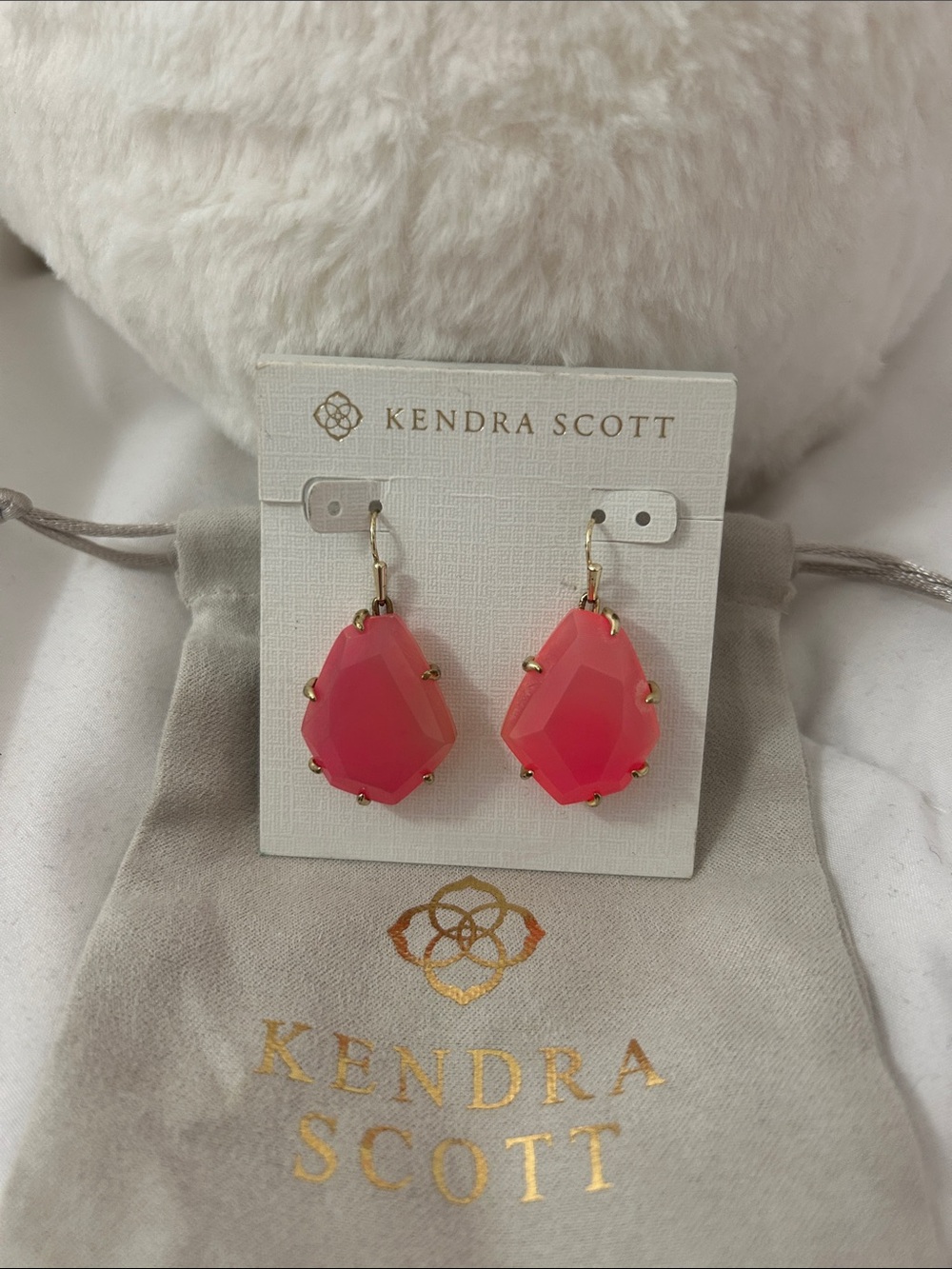 Kendra Scott Alex Drop Earrings in Neon Pink Chalcedony